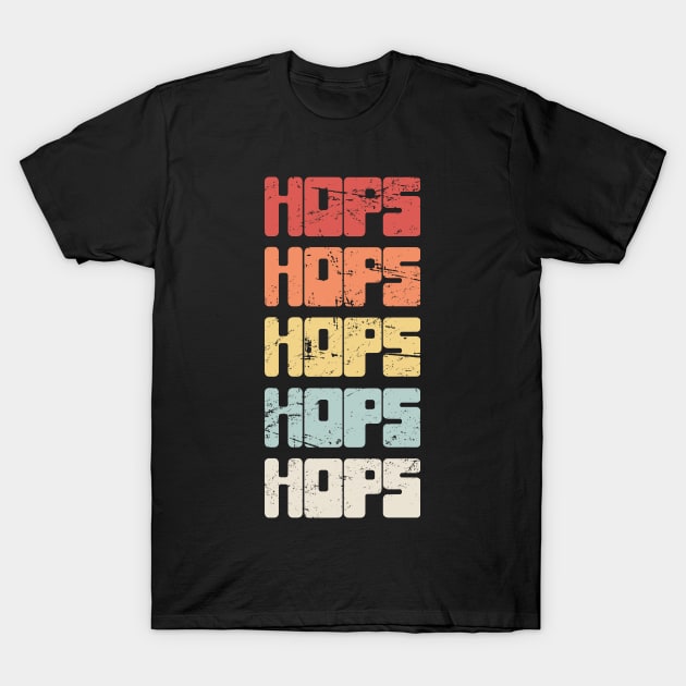 Vintage 70s HOPS Craft Beer Text T-Shirt by MeatMan